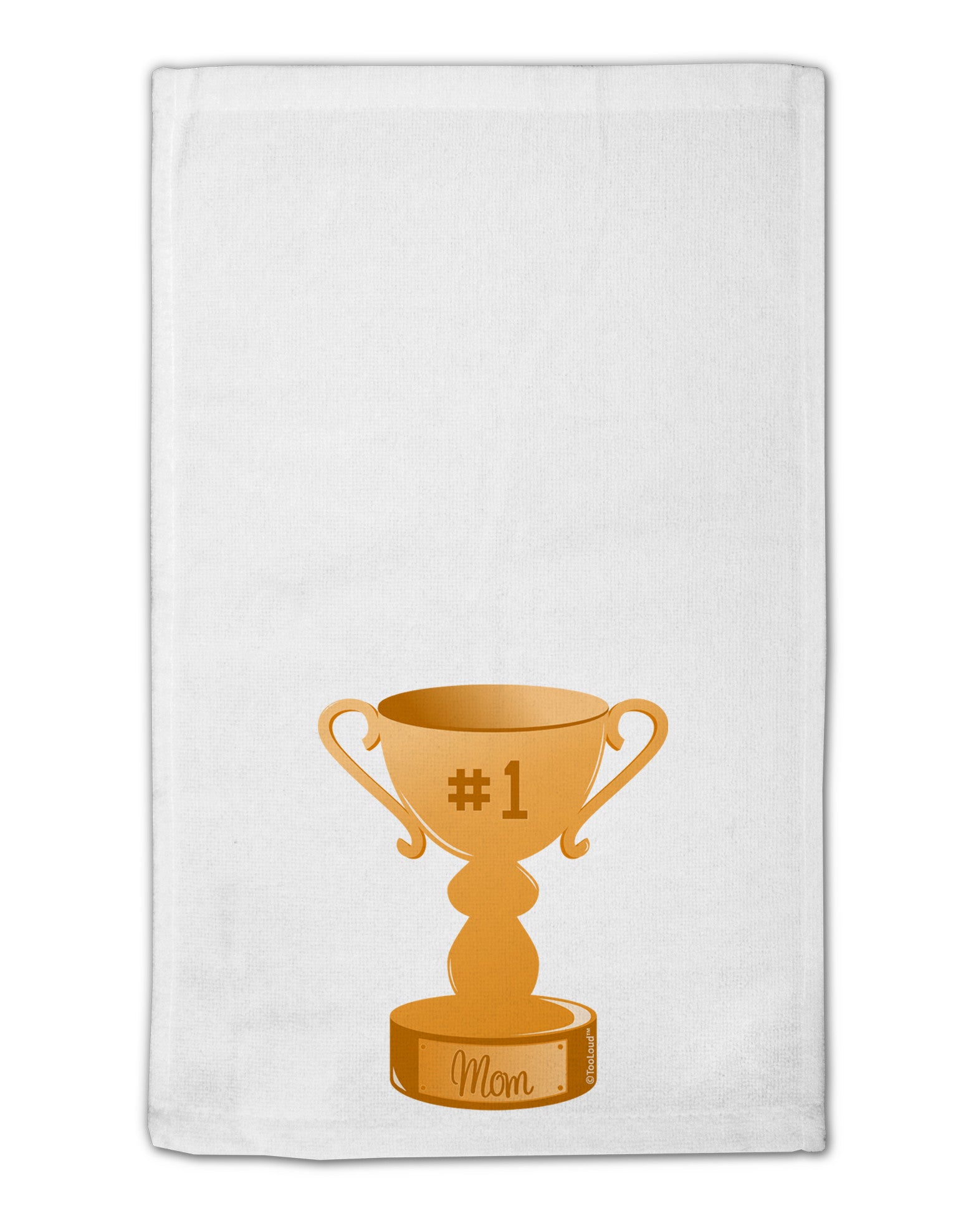 Number One Mom Trophy 11&#x22;x18&#x22; Dish Fingertip Towel by TooLoud-Fingertip Towel-TooLoud-White-Davson Sales