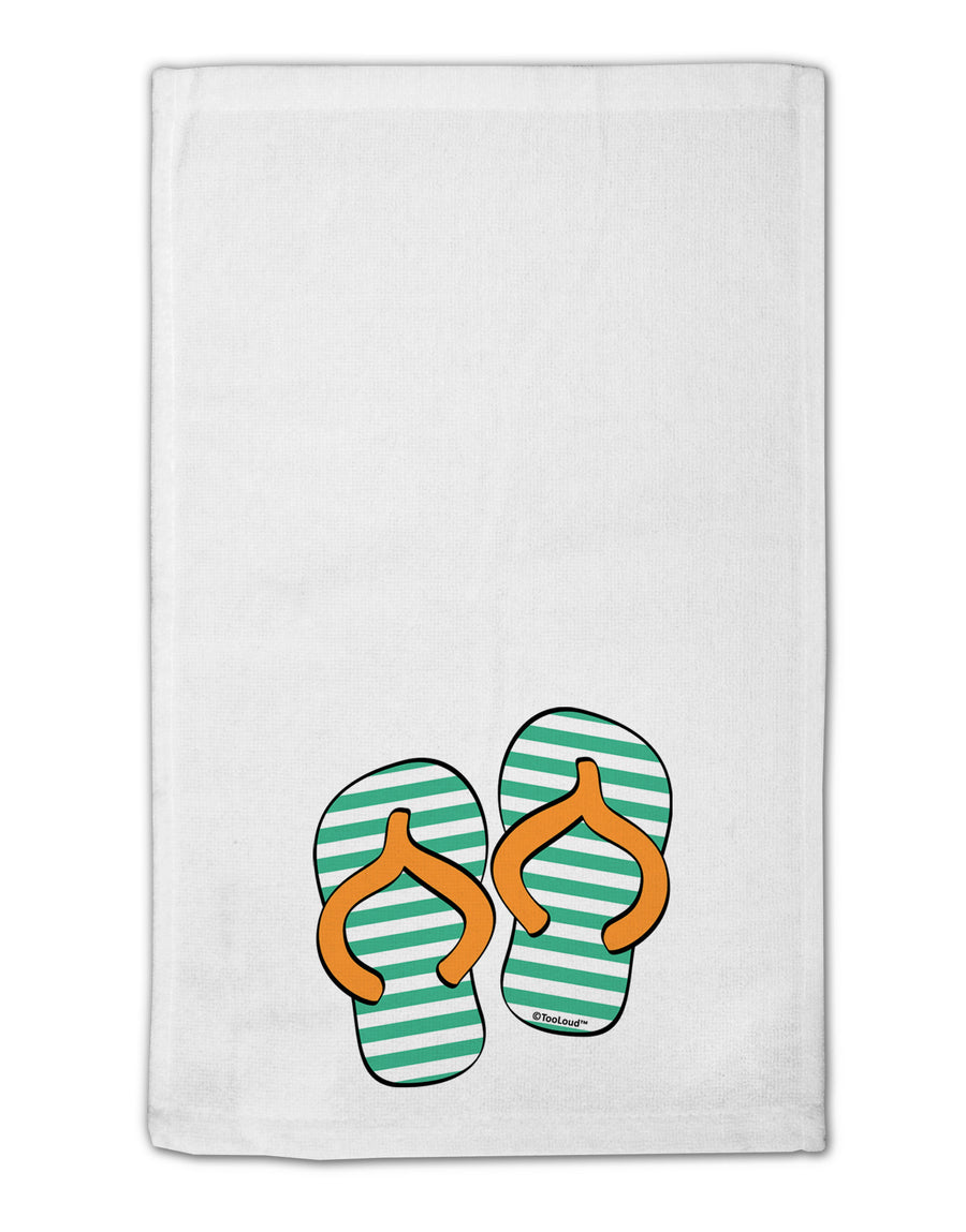 Striped Flip Flops - Teal and Orange 11&#x22;x18&#x22; Dish Fingertip Towel-Fingertip Towel-TooLoud-White-Davson Sales