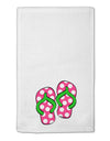 Cute Polka Dot Flip Flops - Pink and Green 11&#x22;x18&#x22; Dish Fingertip Towel