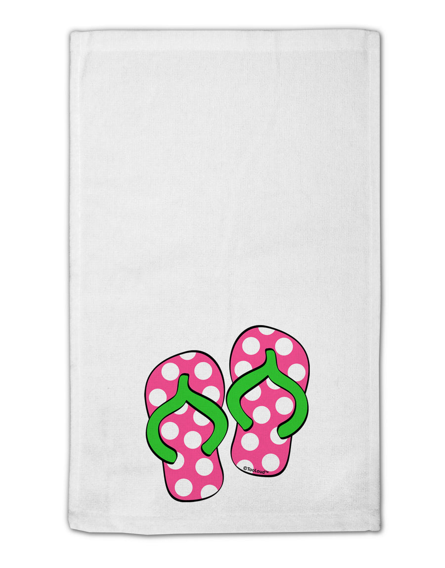 Cute Polka Dot Flip Flops - Pink and Green 11&#x22;x18&#x22; Dish Fingertip Towel-Fingertip Towel-TooLoud-White-Davson Sales