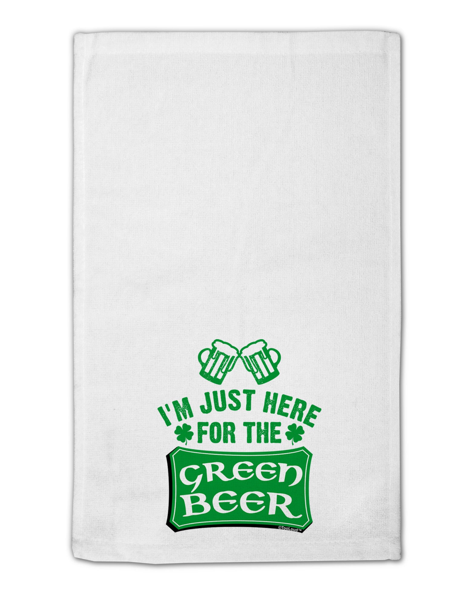 Just Here For The Green Beer 11&#x22;x18&#x22; Dish Fingertip Towel-Fingertip Towel-TooLoud-White-Davson Sales