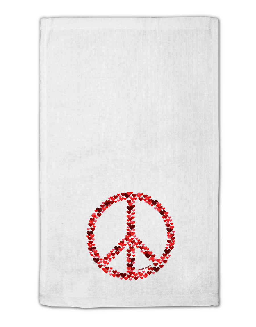 Peace Sign Hearts Red 11&#x22;x18&#x22; Dish Fingertip Towel-Fingertip Towel-TooLoud-White-Davson Sales