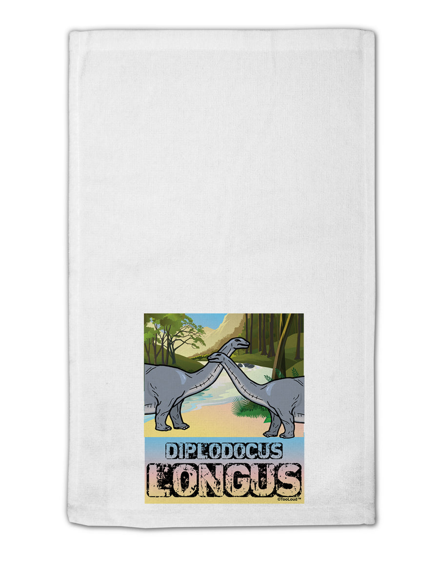 Diplodocus Longus - With Name 11&#x22;x18&#x22; Dish Fingertip Towel by TooLoud-TooLoud-White-Davson Sales