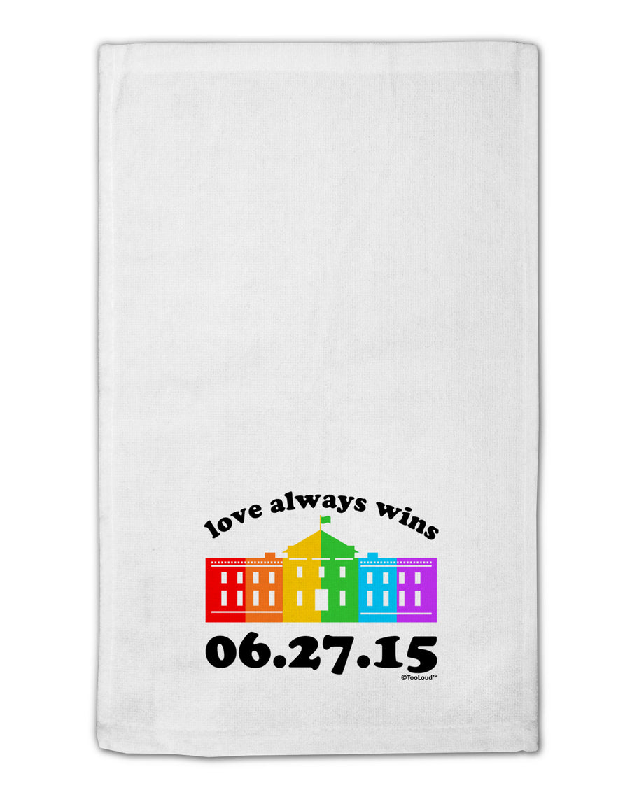 Love Always Wins with Date - Marriage Equality 11&#x22;x18&#x22; Dish Fingertip Towel-Fingertip Towel-TooLoud-White-Davson Sales