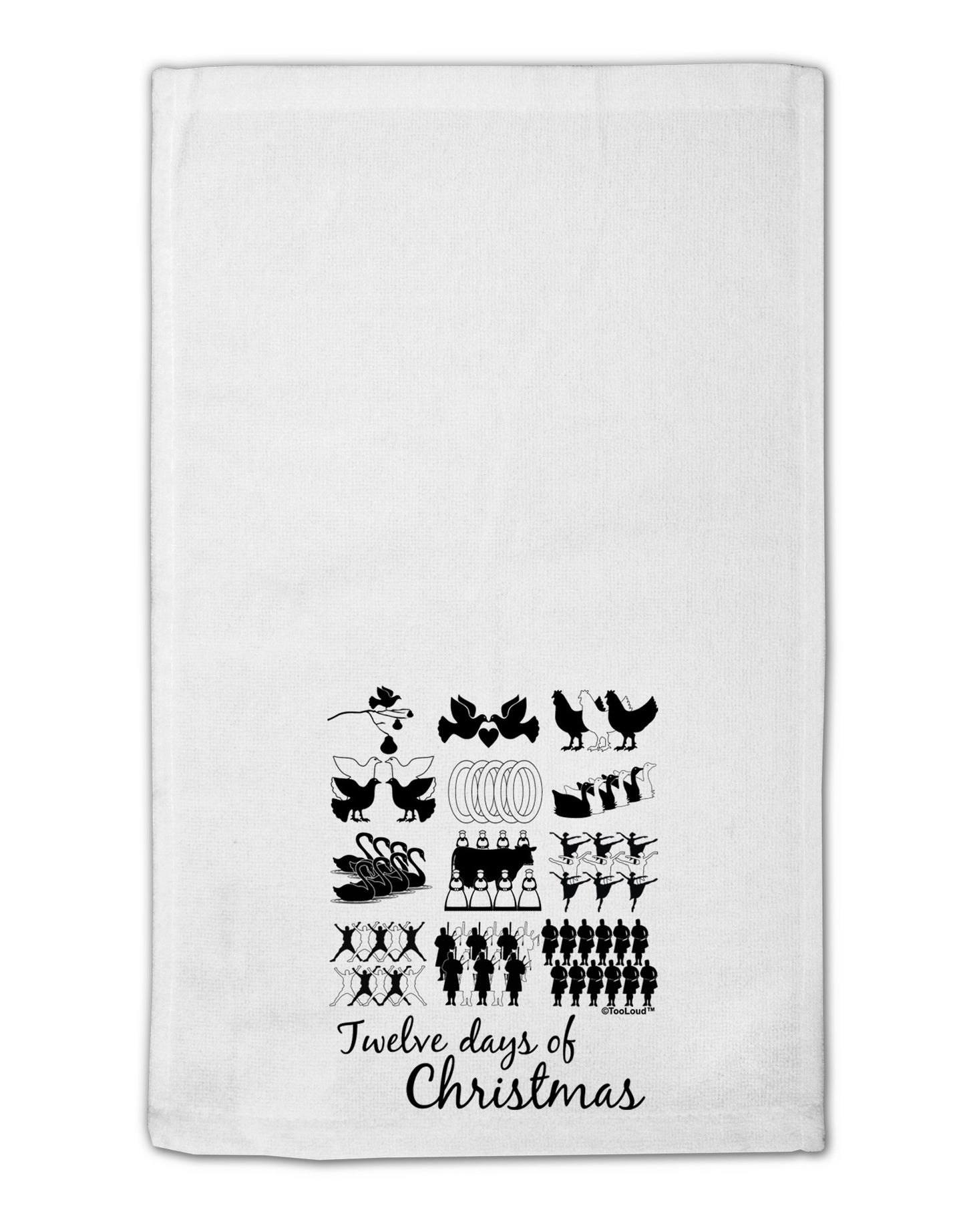 Twelve Days of Christmas Text 11&#x22;x18&#x22; Dish Fingertip Towel-Fingertip Towel-TooLoud-White-Davson Sales