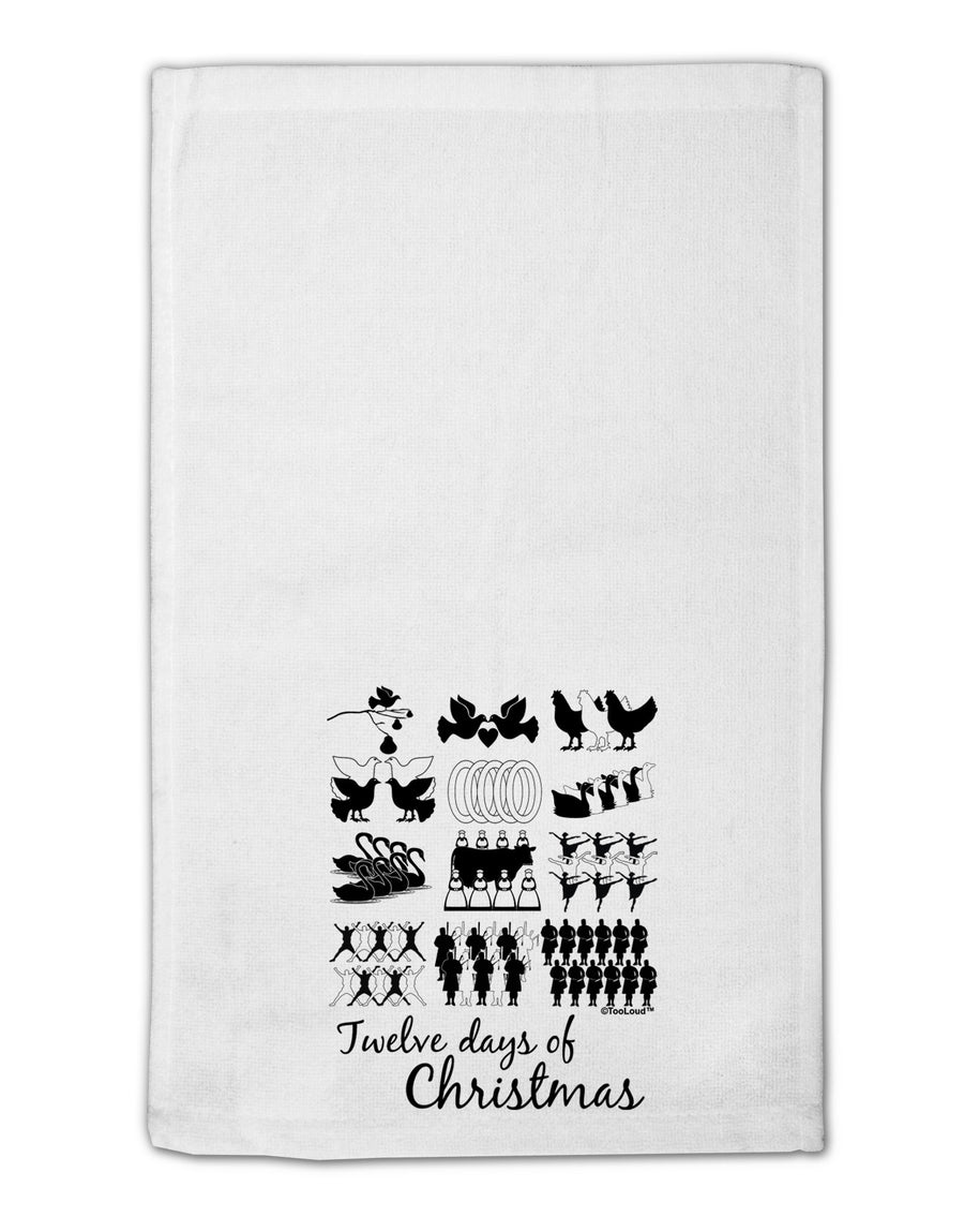 Twelve Days of Christmas Text 11&#x22;x18&#x22; Dish Fingertip Towel-Fingertip Towel-TooLoud-White-Davson Sales