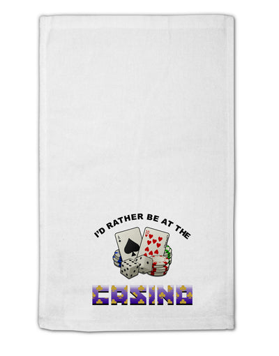 I'd Rather Be At The Casino Funny 11&#x22;x18&#x22; Dish Fingertip Towel by TooLoud-Kitchen Towels-TooLoud-White-Davson Sales