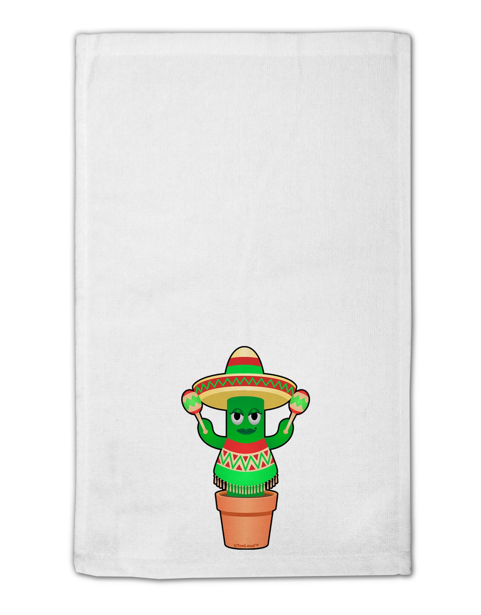 Fiesta Cactus Poncho 11&#x22;x18&#x22; Dish Fingertip Towel by TooLoud-Fingertip Towel-TooLoud-White-Davson Sales