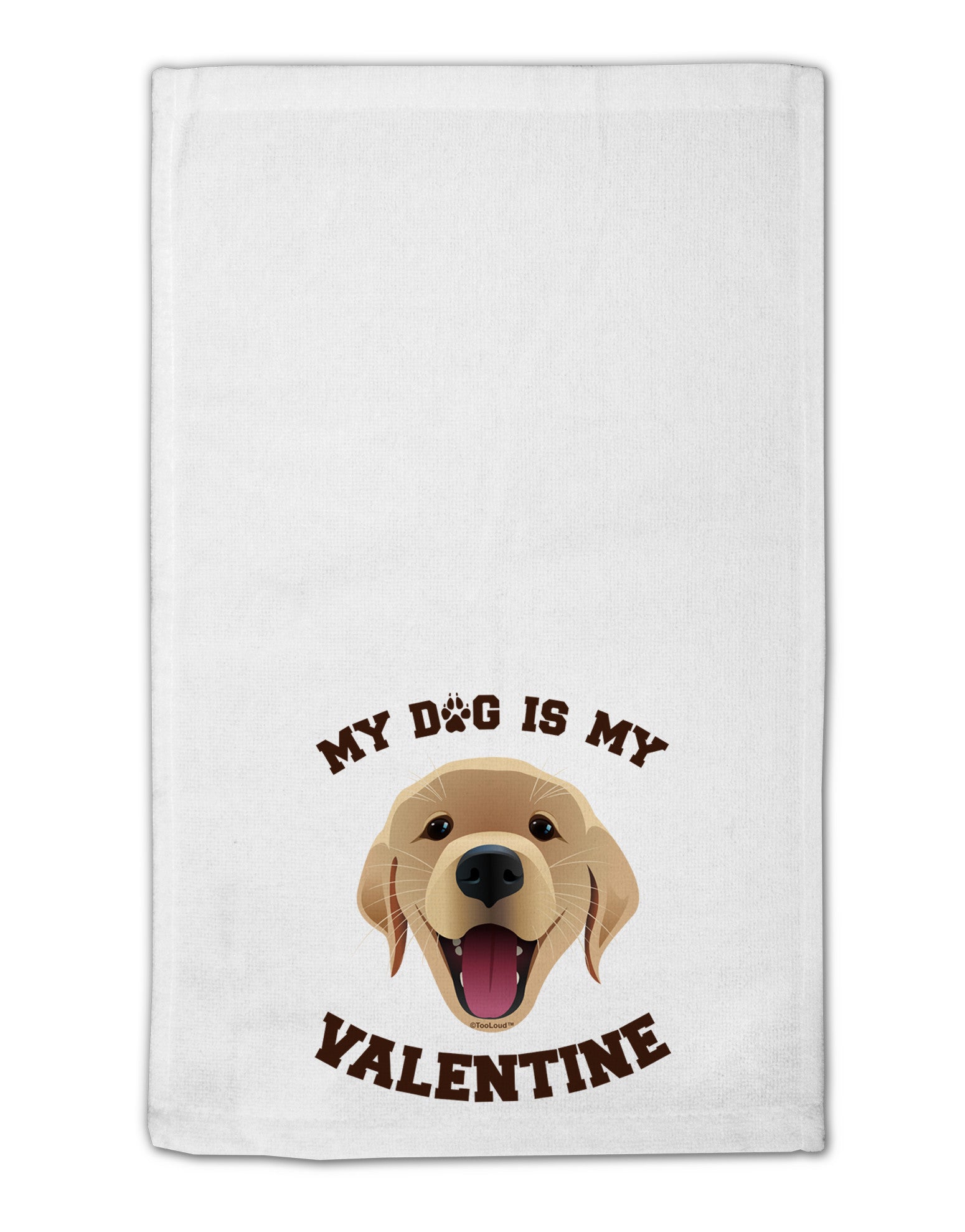 My Dog is my Valentine Gold Yellow 11&#x22;x18&#x22; Dish Fingertip Towel-Fingertip Towel-TooLoud-White-Davson Sales
