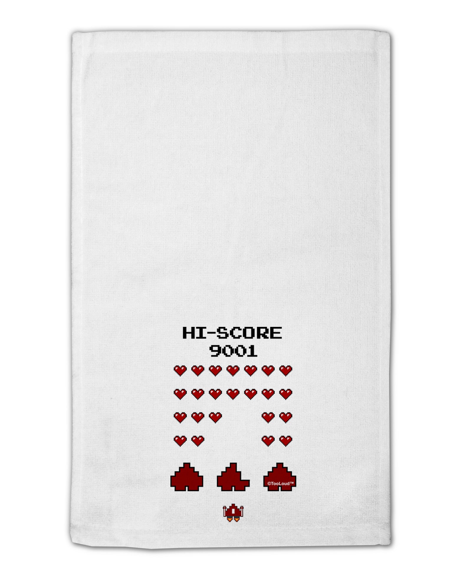 Pixel Heart Invaders Design 11&#x22;x18&#x22; Dish Fingertip Towel-Fingertip Towel-TooLoud-White-Davson Sales