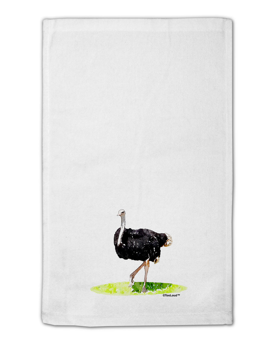 Ostrich Watercolor 11&#x22;x18&#x22; Dish Fingertip Towel-Fingertip Towel-TooLoud-White-Davson Sales