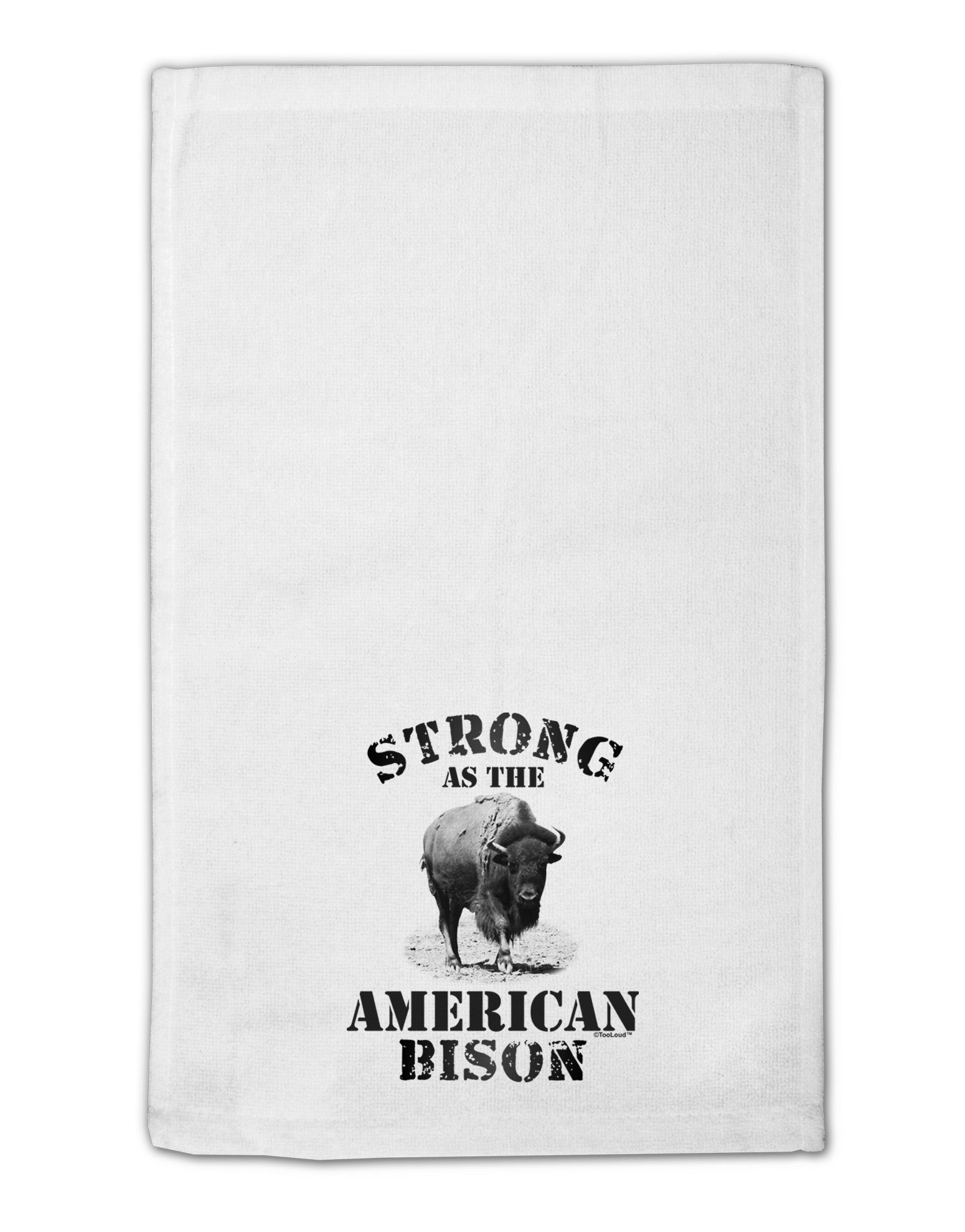 Strong Bison Text 11&#x22;x18&#x22; Dish Fingertip Towel-Fingertip Towel-TooLoud-White-Davson Sales