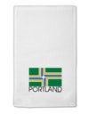 Portland Oregon Flag Text 11&#x22;x18&#x22; Dish Fingertip Towel-Fingertip Towel-TooLoud-White-Davson Sales