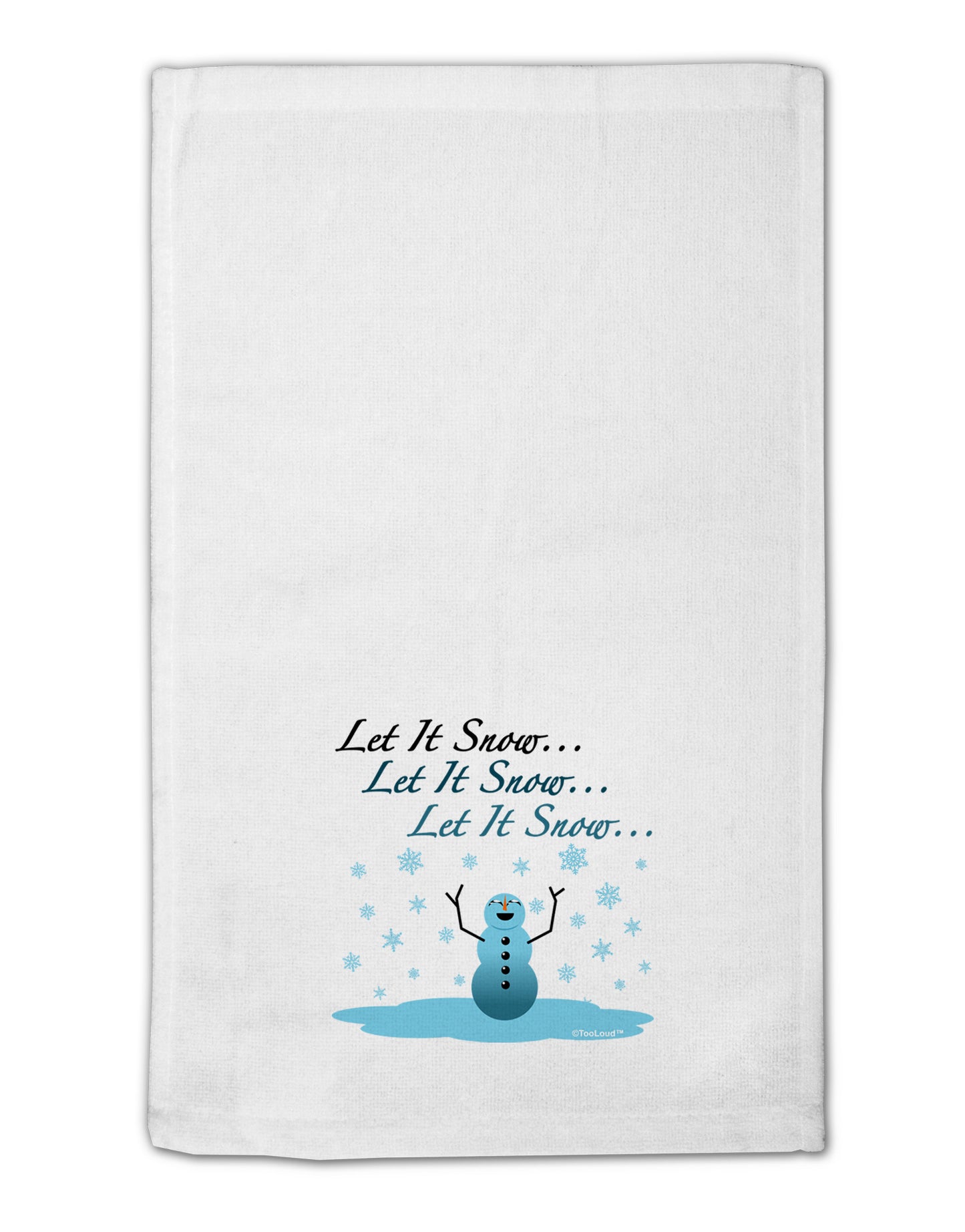 Let It Snow Happy Snowman 11&#x22;x18&#x22; Dish Fingertip Towel-Fingertip Towel-TooLoud-White-Davson Sales