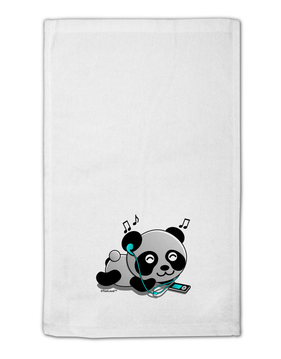 Cute Panda With Ear Buds 11&#x22;x18&#x22; Dish Fingertip Towel-Fingertip Towel-TooLoud-White-Davson Sales