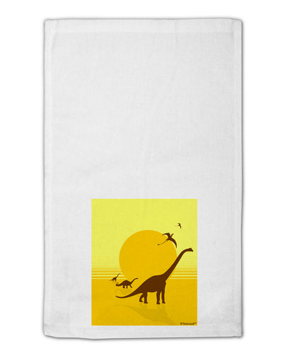 Brontosaurus and Pterodactyl Silhouettes with Sun 11&#x22;x18&#x22; Dish Fingertip Towel by TooLoud-Fingertip Towel-TooLoud-White-Davson Sales