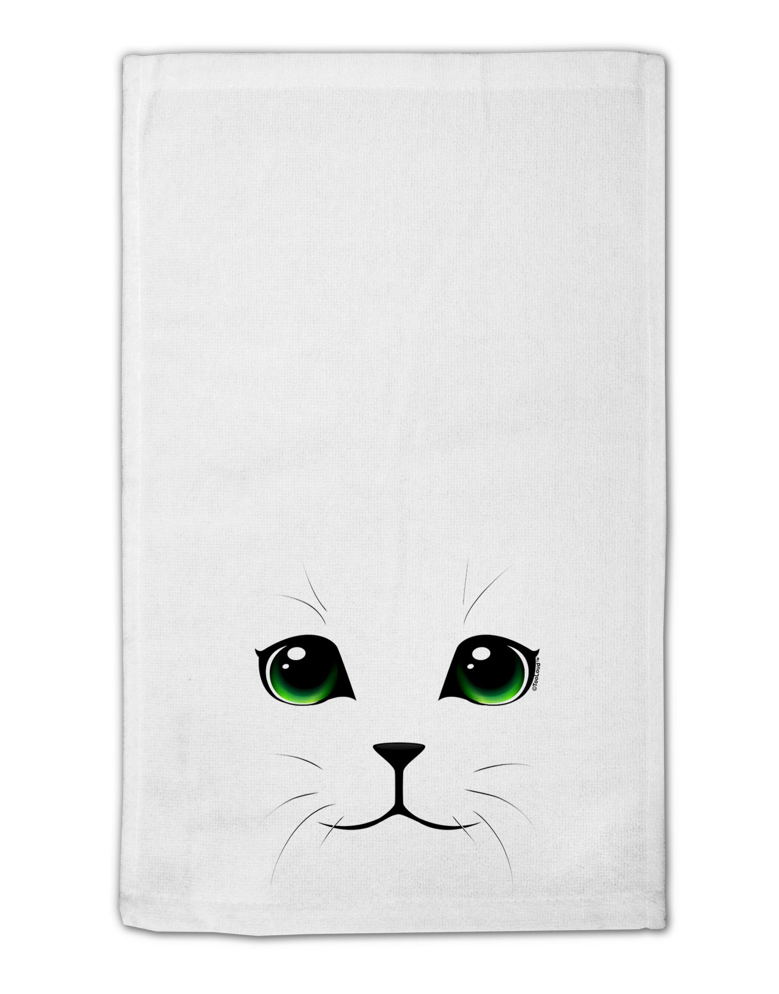 Green-Eyed Cute Cat Face 11&#x22;x18&#x22; Dish Fingertip Towel-Fingertip Towel-TooLoud-White-Davson Sales