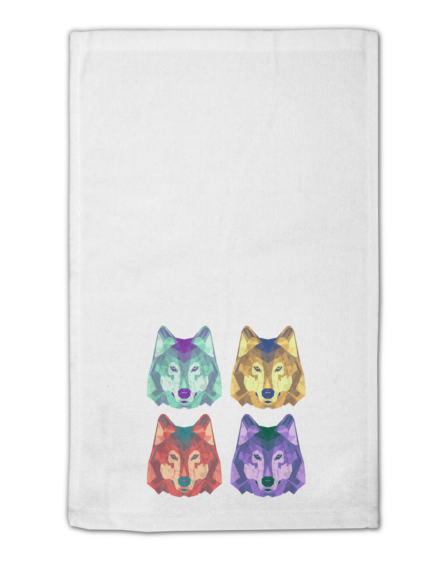 Geometric Wolf Head Pop Art 11&#x22;x18&#x22; Dish Fingertip Towel by TooLoud-Fingertip Towel-TooLoud-White-Davson Sales