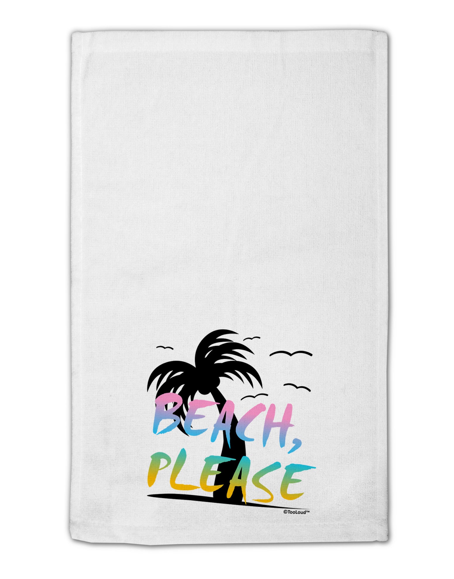 Beach Please - Summer Colors with Palm Trees 11&#x22;x18&#x22; Dish Fingertip Towel-Fingertip Towel-TooLoud-White-Davson Sales