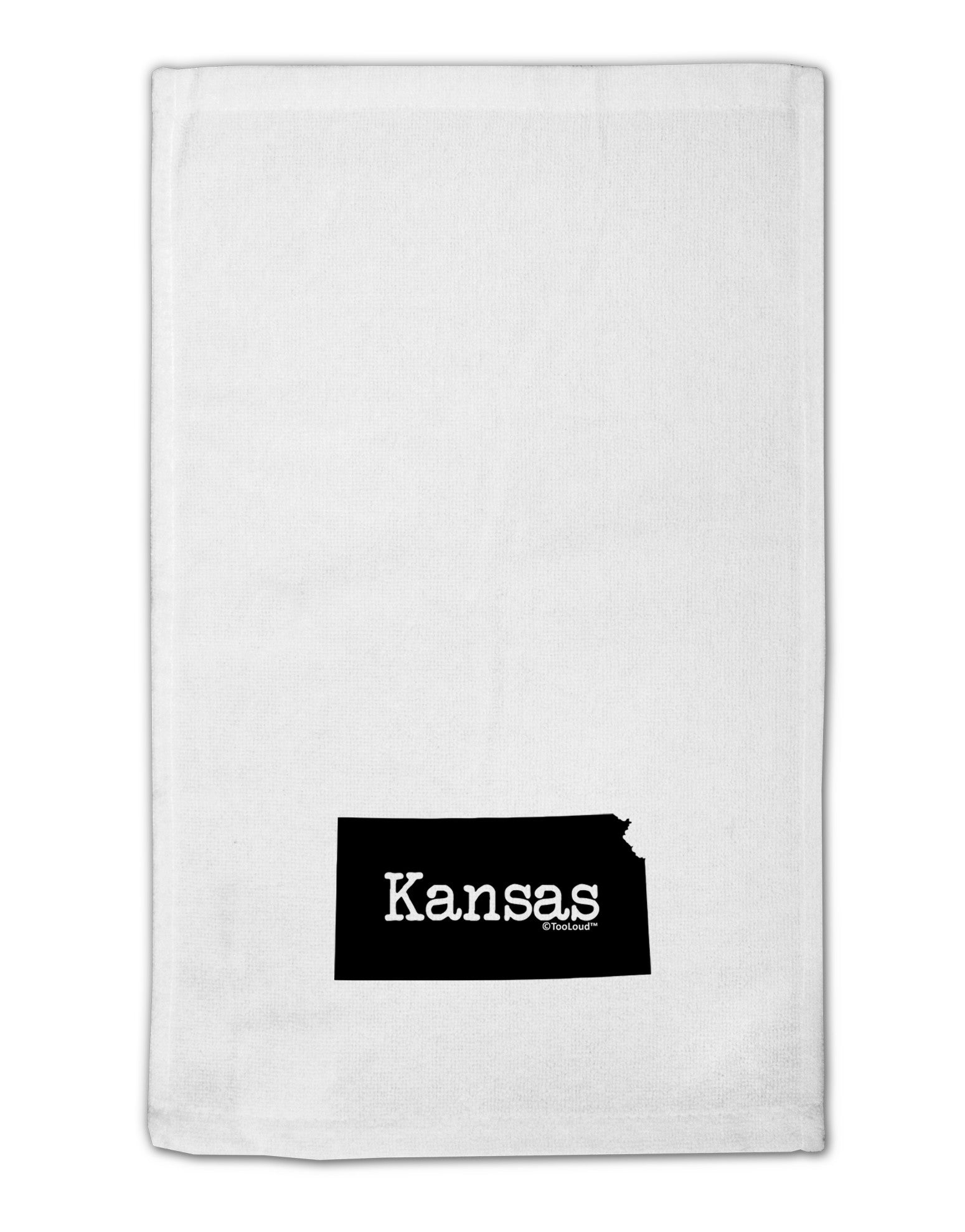 Kansas - United States Shape 11&#x22;x18&#x22; Dish Fingertip Towel-Fingertip Towel-TooLoud-White-Davson Sales