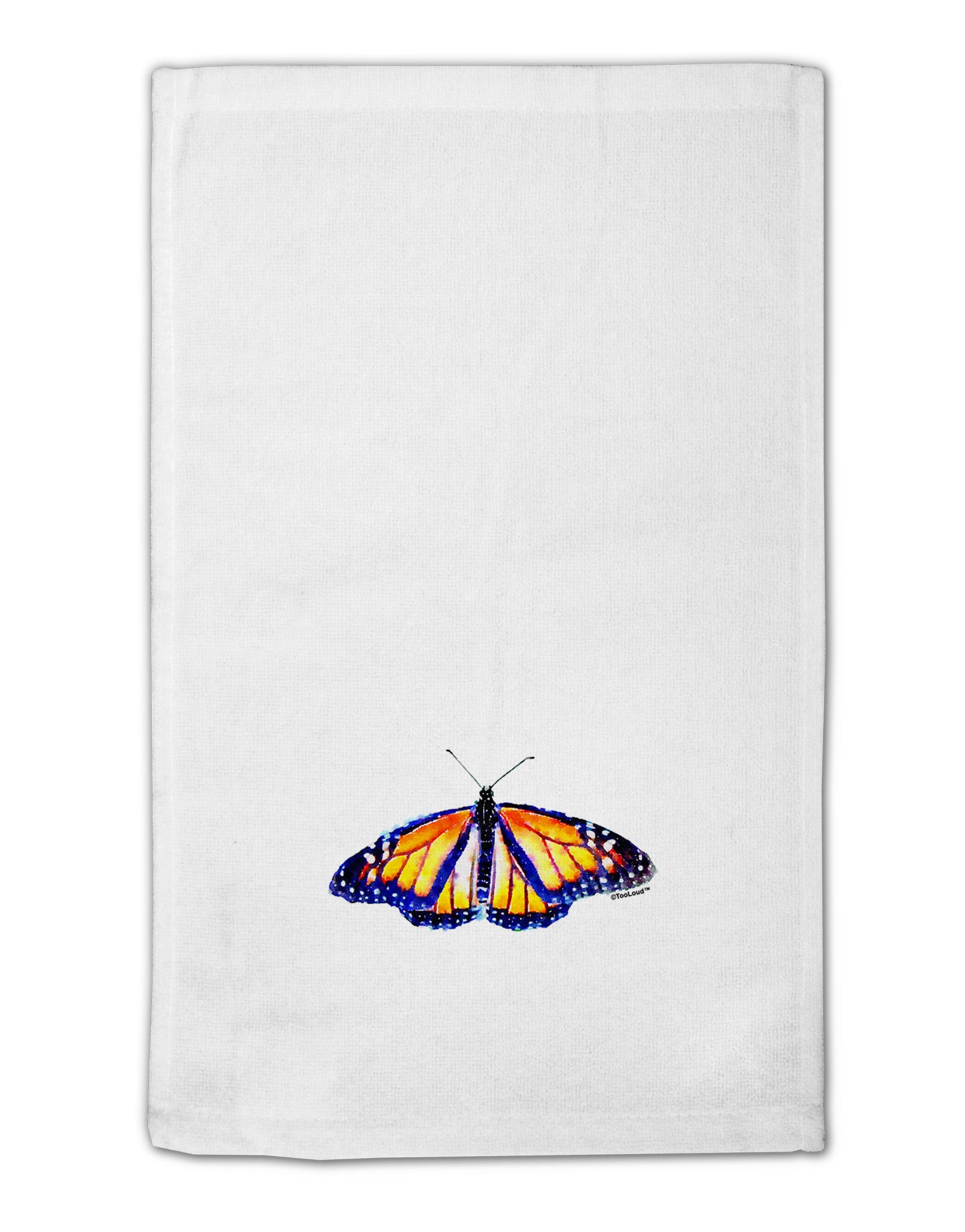 Watercolor Monarch Butterfly 11&#x22;x18&#x22; Dish Fingertip Towel-Fingertip Towel-TooLoud-White-Davson Sales
