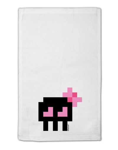 Retro 8-Bit Skull with Pink Bow 11&#x22;x18&#x22; Dish Fingertip Towel-Fingertip Towel-TooLoud-White-Davson Sales