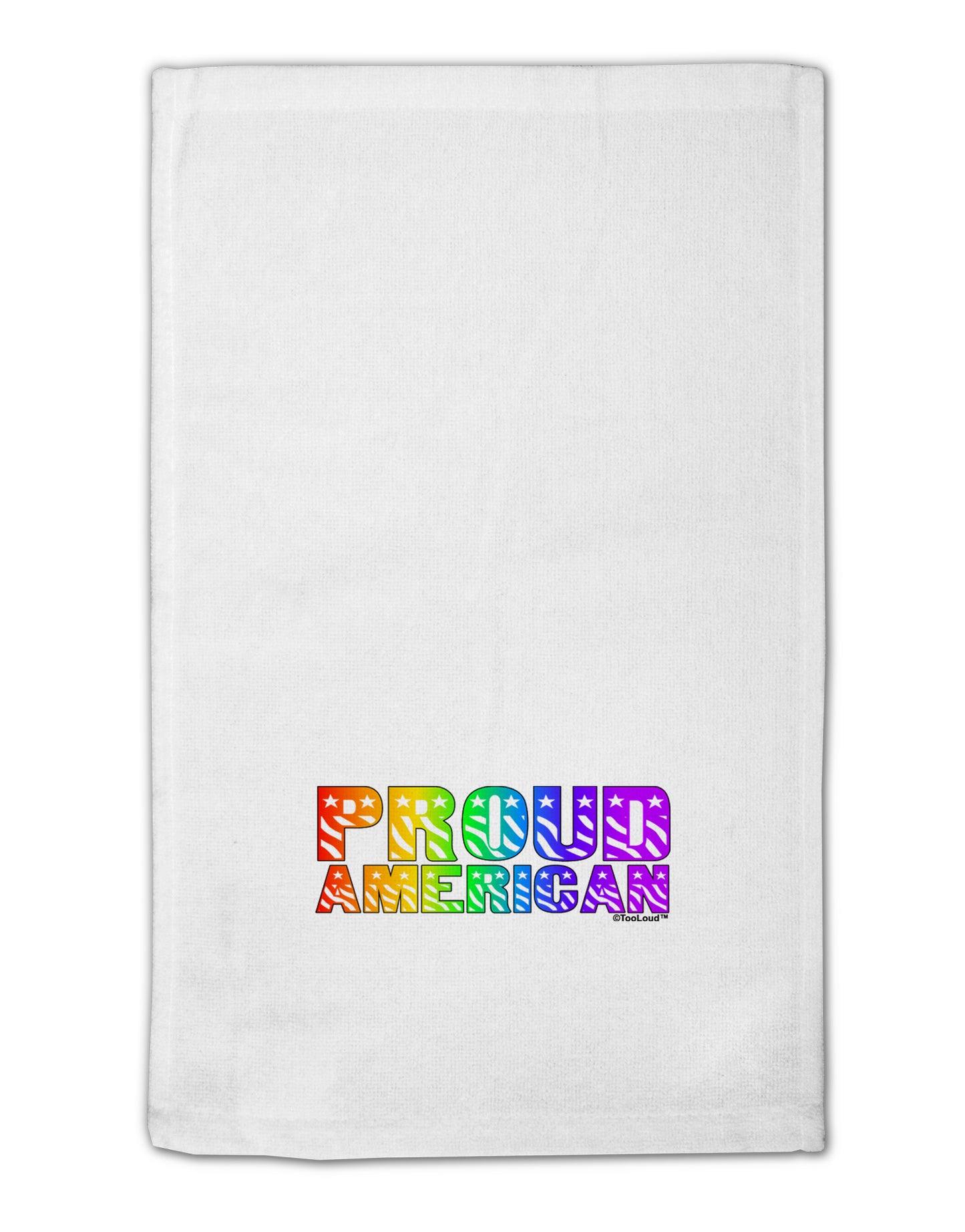 Proud American Rainbow Text 11&#x22;x18&#x22; Dish Fingertip Towel by TooLoud-Fingertip Towel-TooLoud-White-Davson Sales