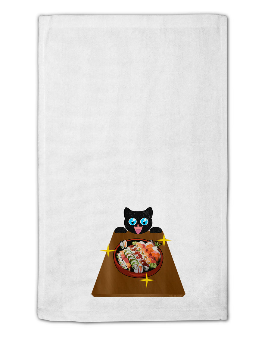 Anime Cat Loves Sushi 11&#x22;x18&#x22; Dish Fingertip Towel by TooLoud-Fingertip Towel-TooLoud-White-Davson Sales