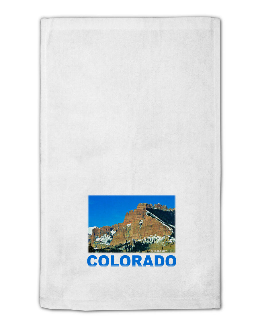 Colorado Snowy Mountains Text 11&#x22;x18&#x22; Dish Fingertip Towel-Fingertip Towel-TooLoud-White-Davson Sales