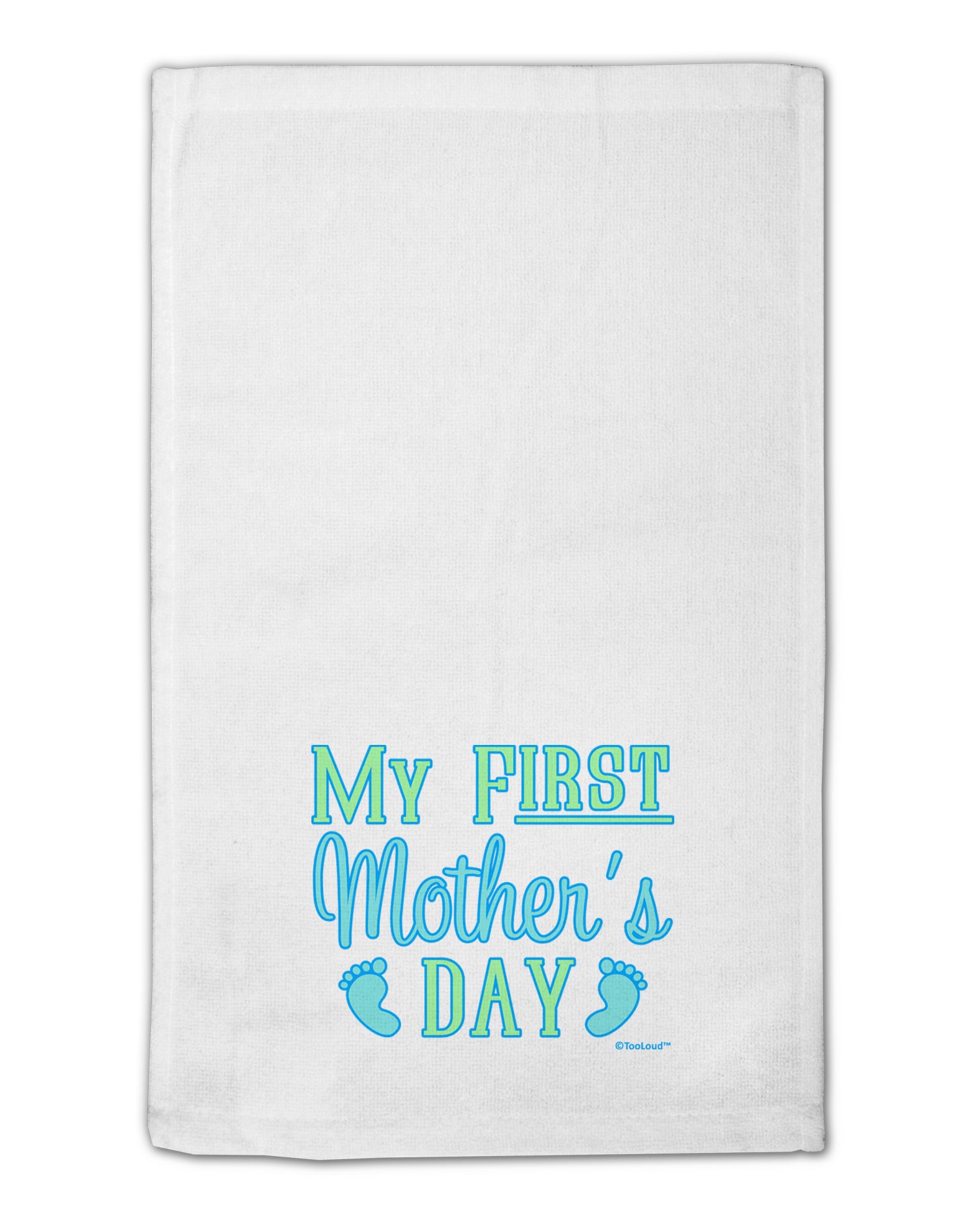 My First Mother's Day - Baby Feet - Blue 11&#x22;x18&#x22; Dish Fingertip Towel by TooLoud-Fingertip Towel-TooLoud-White-Davson Sales