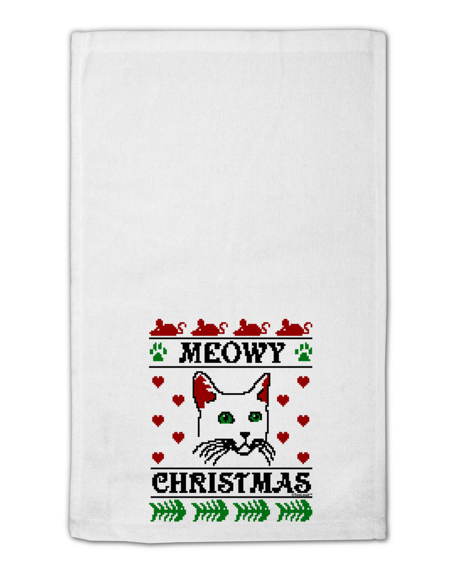 Meowy Christmas Cat Knit Look 11&#x22;x18&#x22; Dish Fingertip Towel by TooLoud-TooLoud-White-Davson Sales