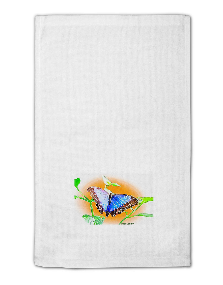 Blue Watercolor Butterfly 11&#x22;x18&#x22; Dish Fingertip Towel-Fingertip Towel-TooLoud-White-Davson Sales