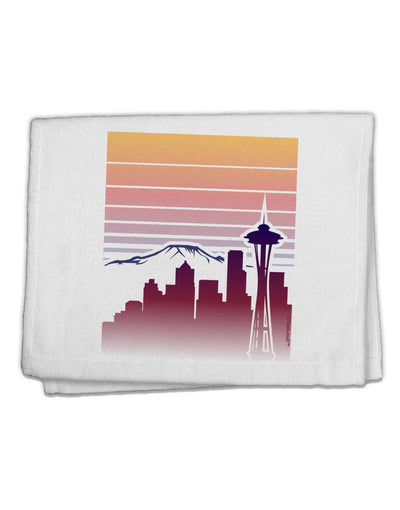 Seattle Skyline Sunrise 11&#x22;x18&#x22; Dish Fingertip Towel-Fingertip Towel-TooLoud-White-Davson Sales