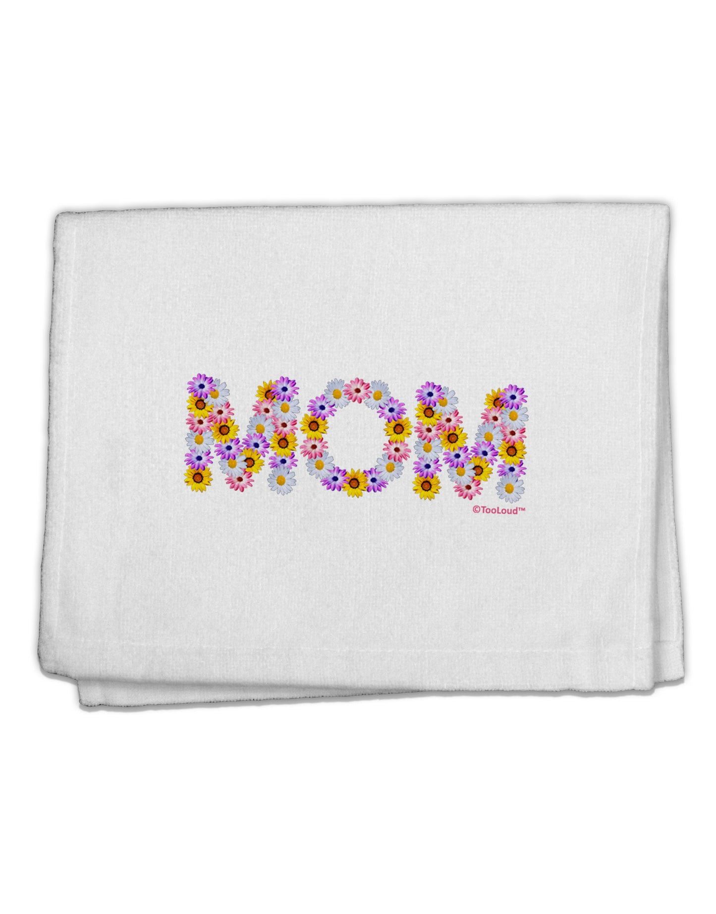 Mom Flowers Design 11&#x22;x18&#x22; Dish Fingertip Towel by TooLoud-Fingertip Towel-TooLoud-White-Davson Sales