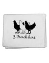 Three French Hens Text 11&#x22;x18&#x22; Dish Fingertip Towel-Fingertip Towel-TooLoud-White-Davson Sales