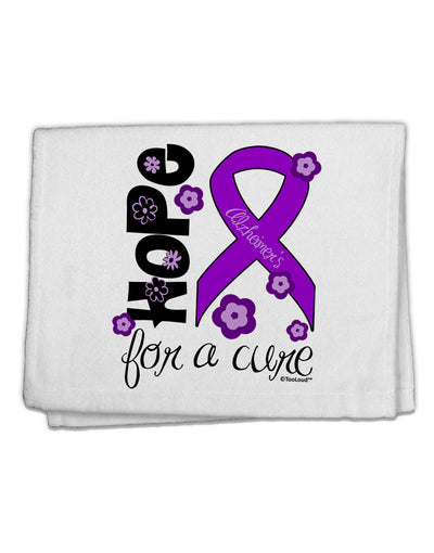 Hope for a Cure - Purple Ribbon Alzheimers Disease - Flowers 11&#x22;x18&#x22; Dish Fingertip Towel-Fingertip Towel-TooLoud-White-Davson Sales