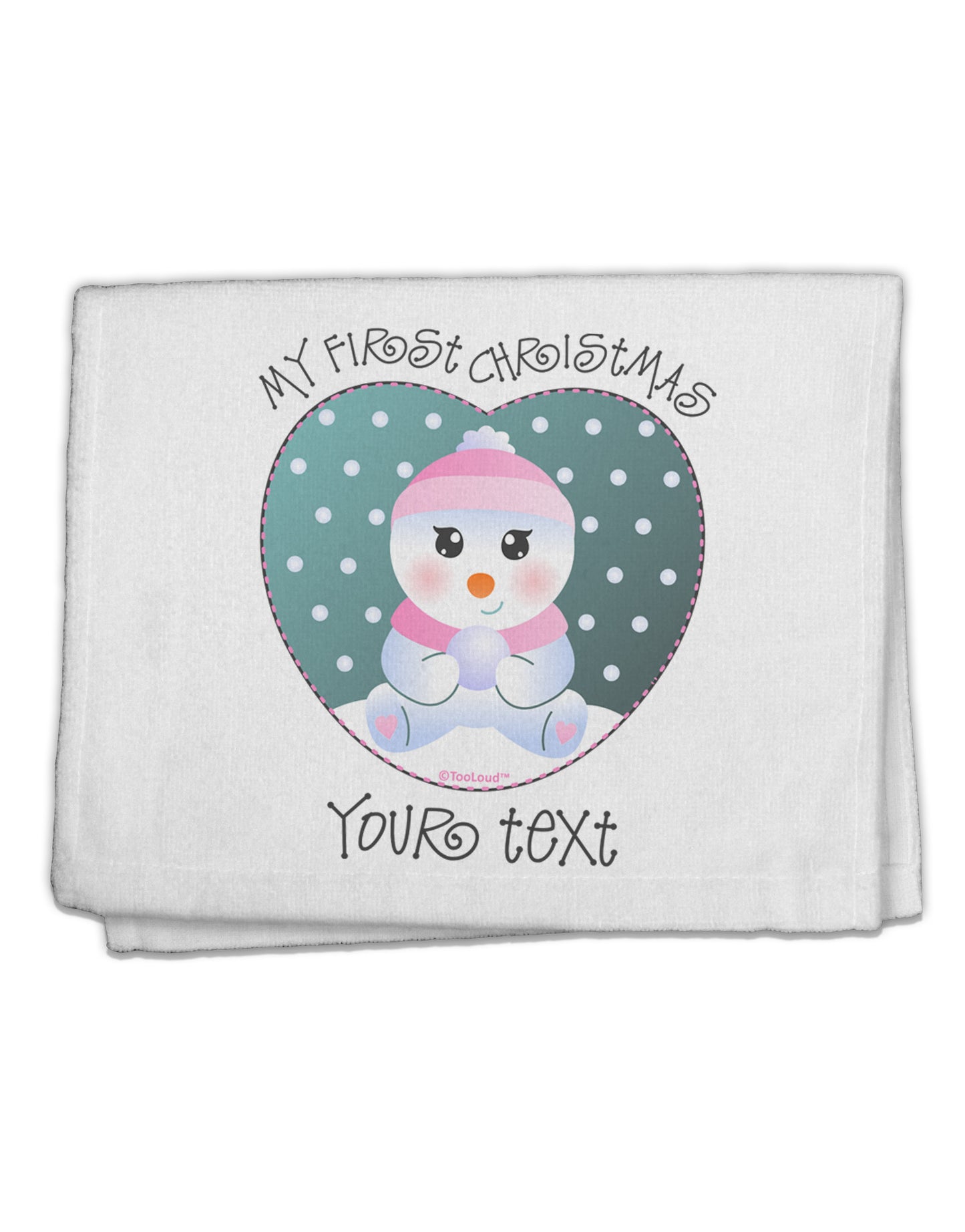 Personalized My First Christmas Snowbaby Girl 11&#x22;x18&#x22; Dish Fingertip Towel-Fingertip Towel-TooLoud-White-Davson Sales