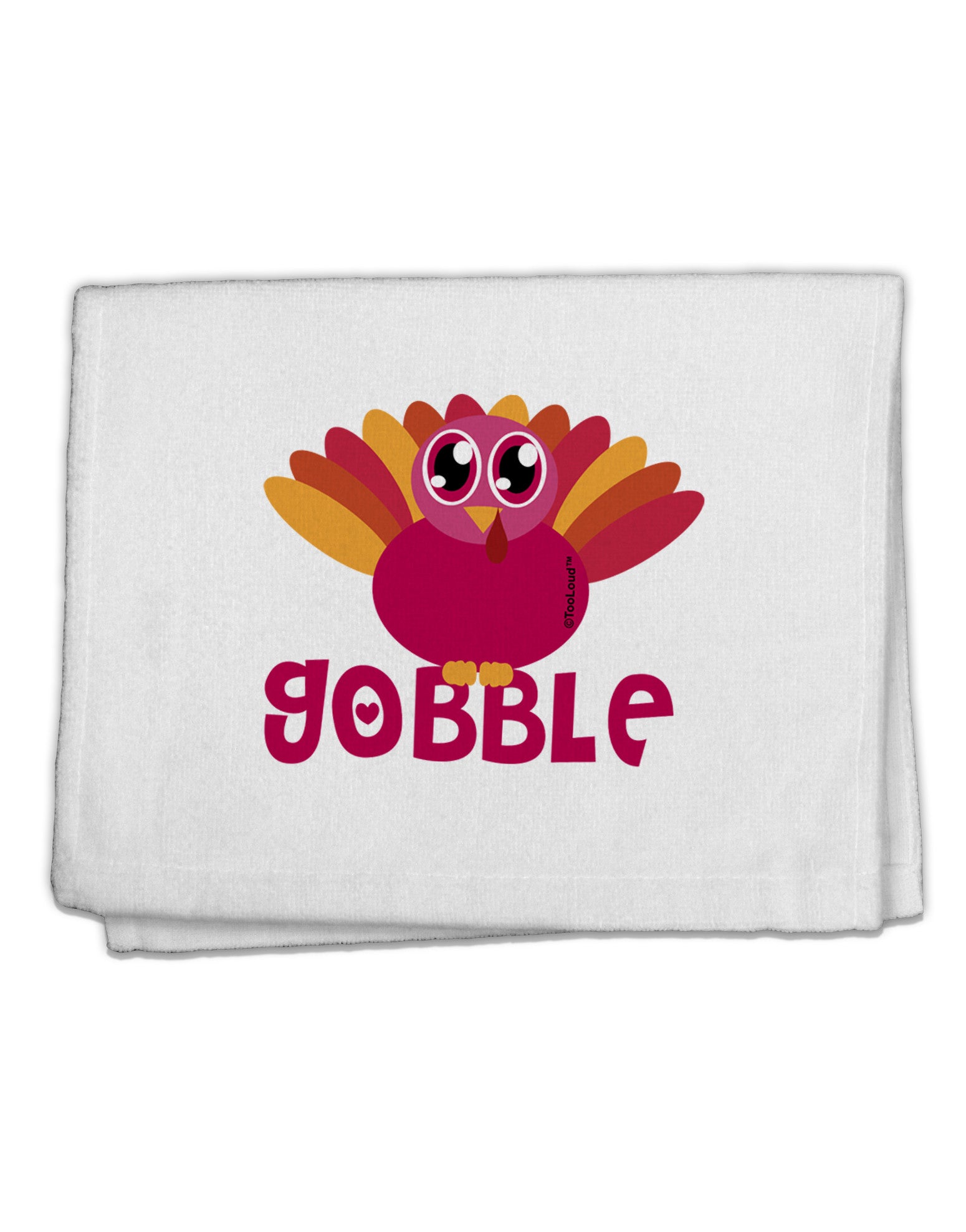 Cute Gobble Turkey Pink 11&#x22;x18&#x22; Dish Fingertip Towel-Fingertip Towel-TooLoud-White-Davson Sales