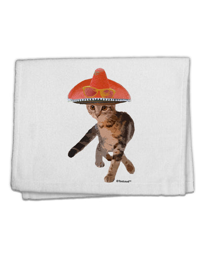 Cat with Sombrero and Sunglasses 11&#x22;x18&#x22; Dish Fingertip Towel by TooLoud-Fingertip Towel-TooLoud-White-Davson Sales