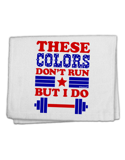 These Colors Don't Run But I Do - Patriotic Workout 11&#x22;x18&#x22; Dish Fingertip Towel-Fingertip Towel-TooLoud-White-Davson Sales