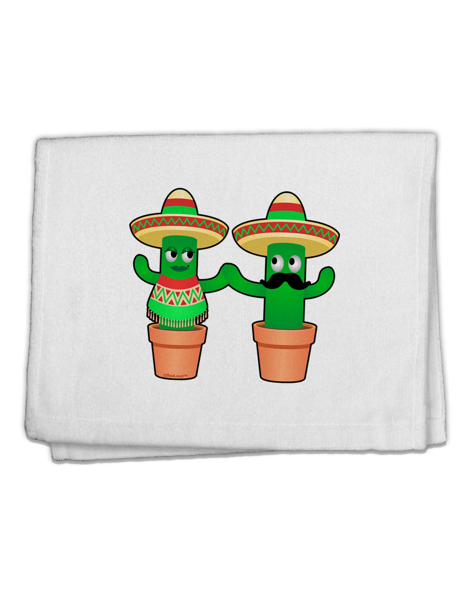 Fiesta Cactus Couple 11&#x22;x18&#x22; Dish Fingertip Towel by TooLoud-Fingertip Towel-TooLoud-White-Davson Sales