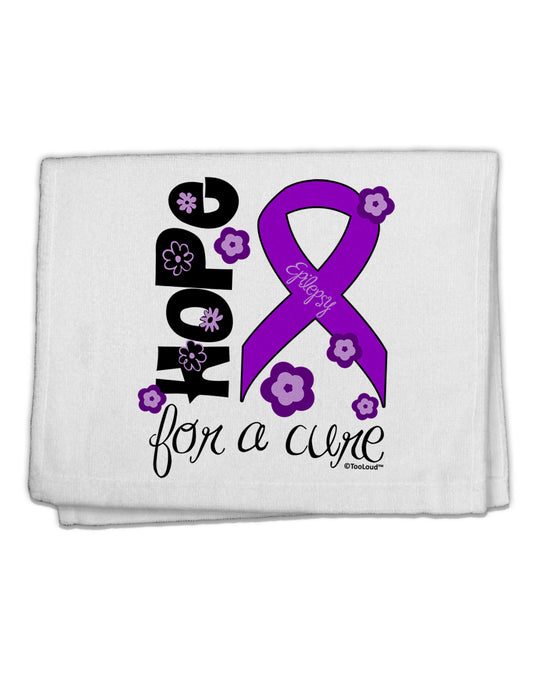 Hope for a Cure - Purple Ribbon Epilepsy - Flowers 11&#x22;x18&#x22; Dish Fingertip Towel-Fingertip Towel-TooLoud-White-Davson Sales