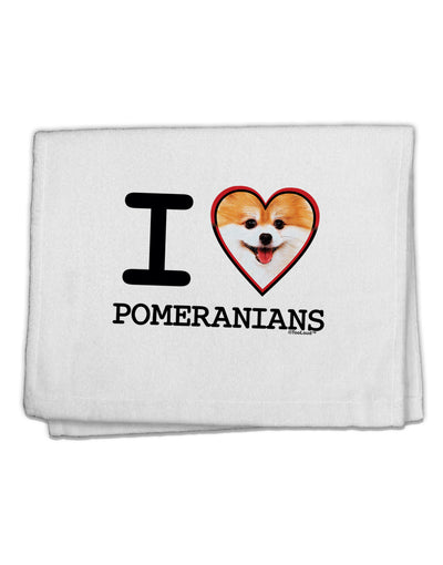 I Love Heart Pomeranians 11&#x22;x18&#x22; Dish Fingertip Towel-Fingertip Towel-TooLoud-White-Davson Sales