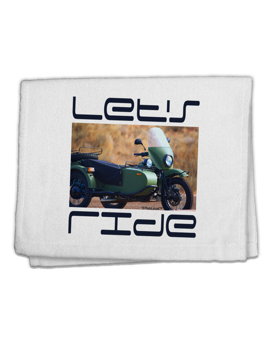 Lets Ride Sidecar Motorcycle 11&#x22;x18&#x22; Dish Fingertip Towel-Fingertip Towel-TooLoud-White-Davson Sales