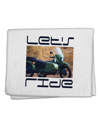 Lets Ride Sidecar Motorcycle 11&#x22;x18&#x22; Dish Fingertip Towel-Fingertip Towel-TooLoud-White-Davson Sales