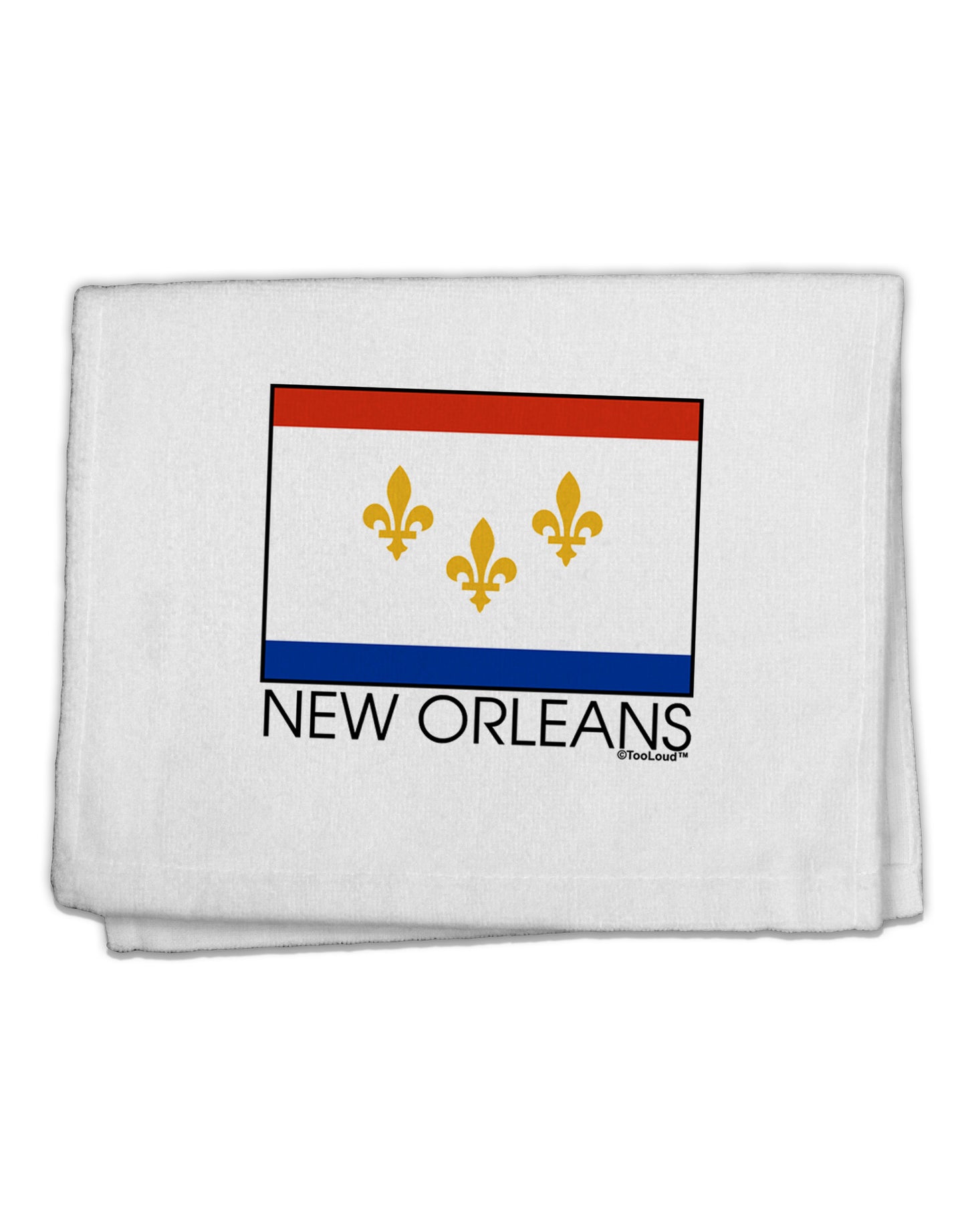 New Orleans Louisiana Flag Text 11&#x22;x18&#x22; Dish Fingertip Towel-Fingertip Towel-TooLoud-White-Davson Sales