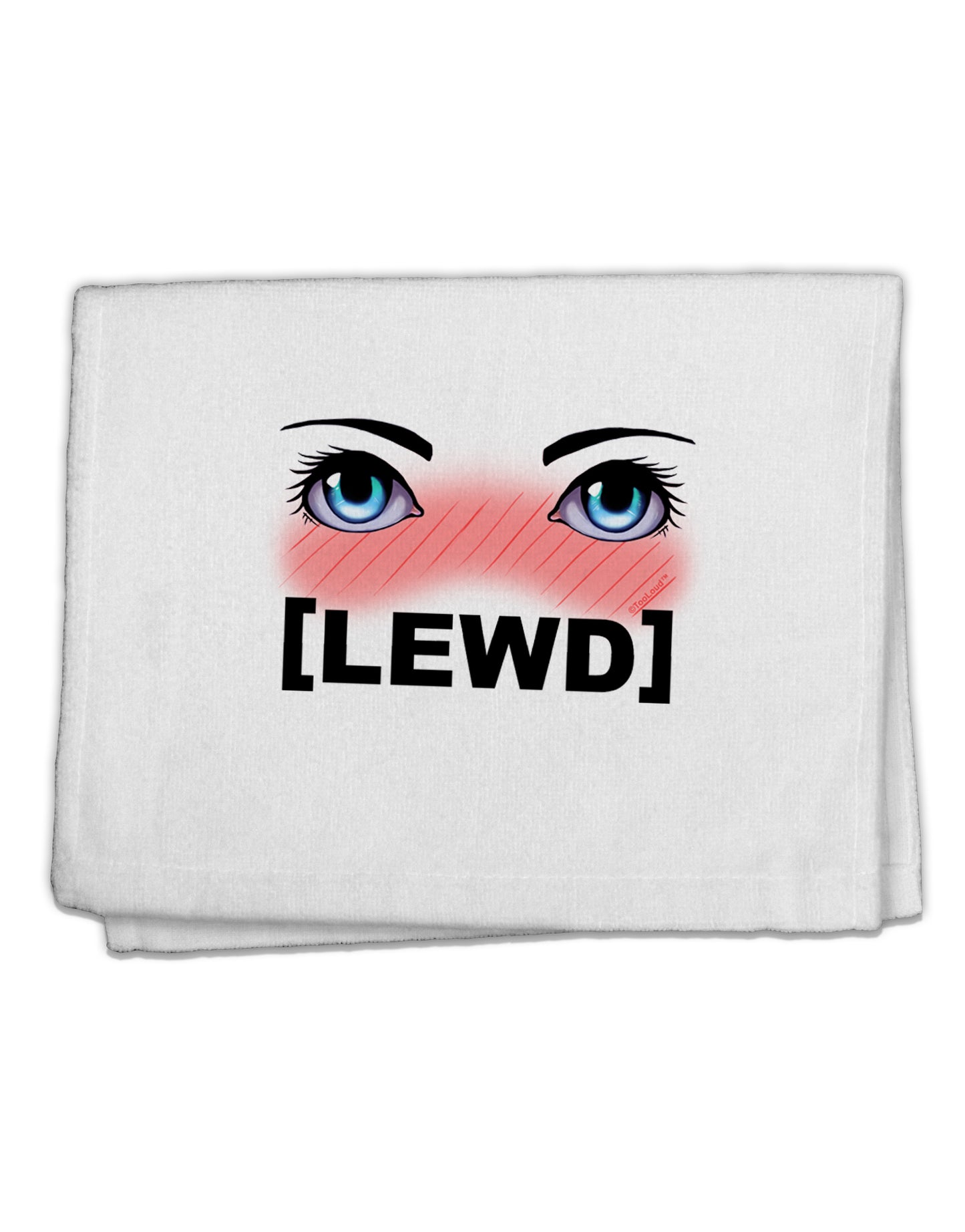 Blushing Anime Eyes Lewd 11&#x22;x18&#x22; Dish Fingertip Towel by TooLoud-Fingertip Towel-TooLoud-White-Davson Sales