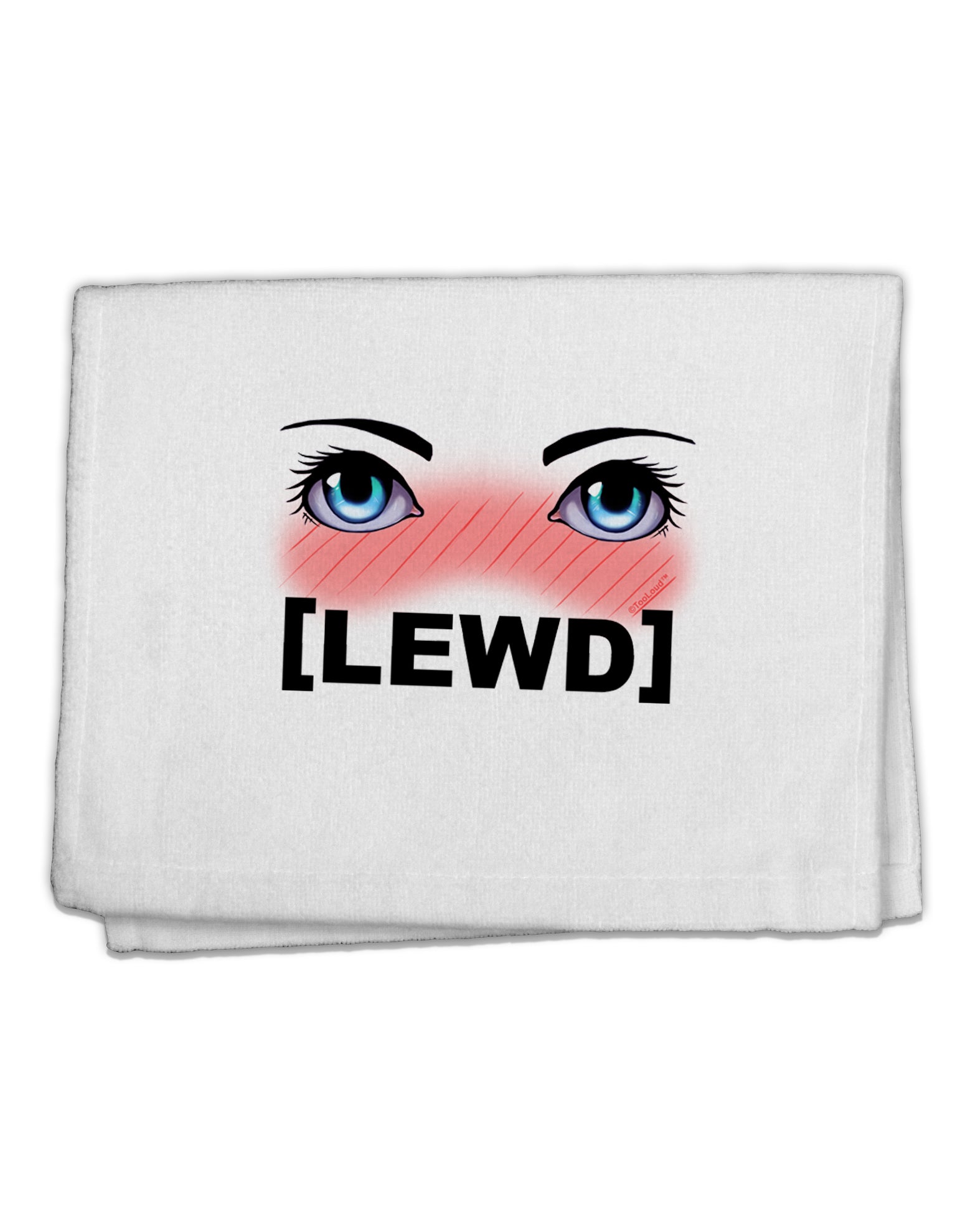 Blushing Anime Eyes Lewd 11&#x22;x18&#x22; Dish Fingertip Towel by TooLoud-Fingertip Towel-TooLoud-White-Davson Sales