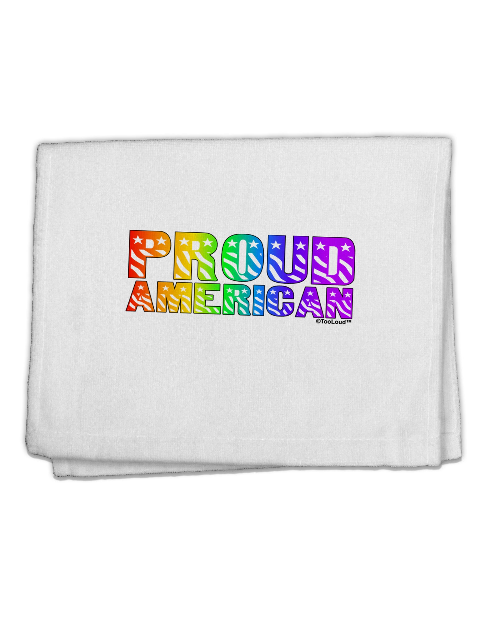 Proud American Rainbow Text 11&#x22;x18&#x22; Dish Fingertip Towel by TooLoud-Fingertip Towel-TooLoud-White-Davson Sales