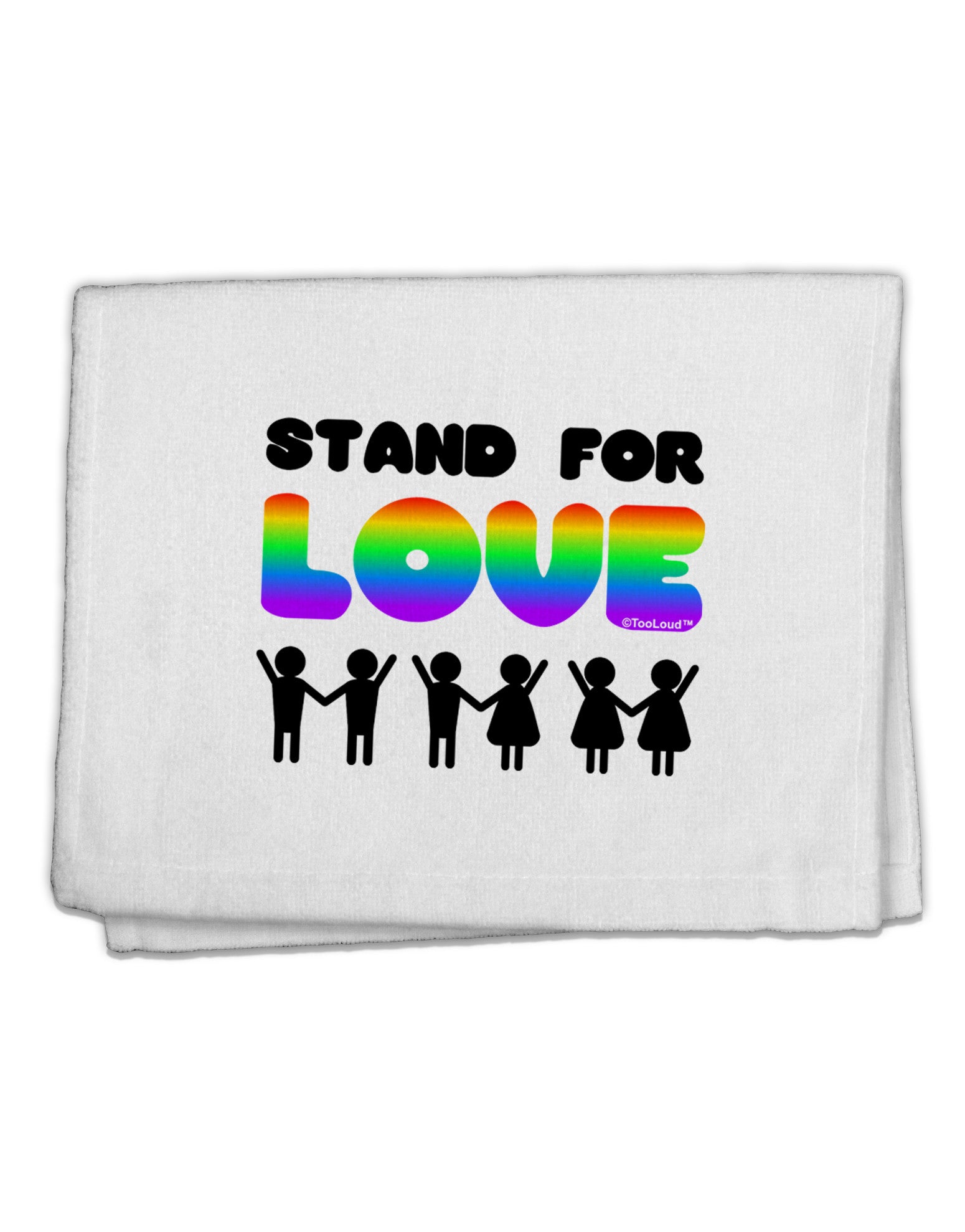 Stand For Love Rainbow 11&#x22;x18&#x22; Dish Fingertip Towel-Fingertip Towel-TooLoud-White-Davson Sales